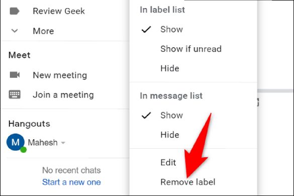 Remove A Label In Gmail